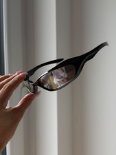 Silver mirrored Wrap Sunglasses Black Frame Rave sunglasses