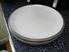 DENBY EVERYDAY GREY  DINNER PLATES X 3