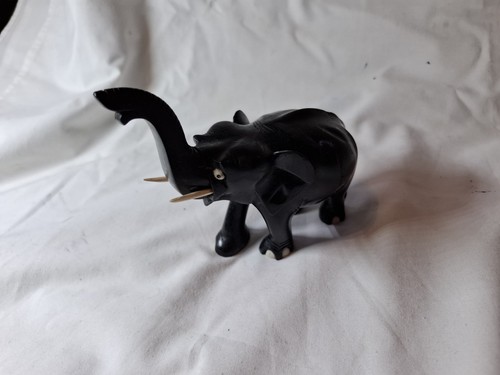 Ebony wooden carved elephant - ebony,