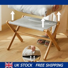Wooden Folding Foot Stool Footrest Sofa Stool W/ Soft Cushion ﻿Footstool