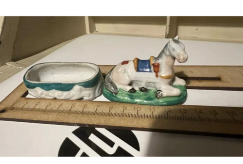 Vintage ceramic horse trinket - horse,
