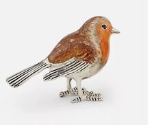 Saturno Silver and Enamel Robin - Fully Hallmarked Sterling Silver