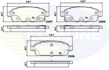 Brake Pad Rear Axle To Fit Chevrolet Aveo 13->, Cruze 09->, Orlando 11->, Trax 1