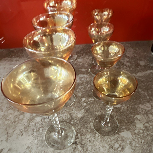Set amber clear glass - set,