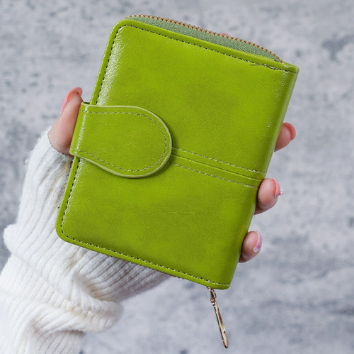 Ladies leather folding coin - ladies,