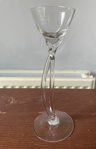 Twisted stem glass candle - glass,