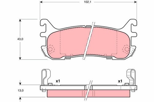 Rear trw gdb3129 - trw-oe, pad