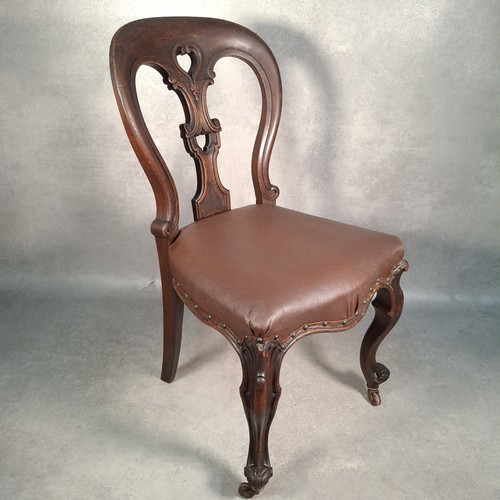 Antique mahogany dining chair - mahogany,