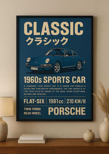 Porsche 911 poster classic - porsche, poster,