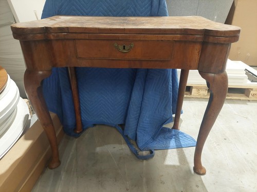 Walnut card table folding - walnut,