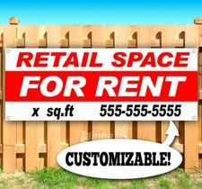 RETAIL SPACE FOR RENT CUSTOMIZE SQ FOOTAGE Advertising Vinyl Banner Flag Sign