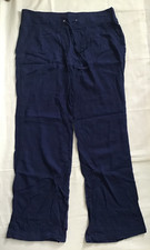 FULL CIRCLE WOMENS NAVY LINEN MIX TROUSERS PANTS  SIZE 14   #827