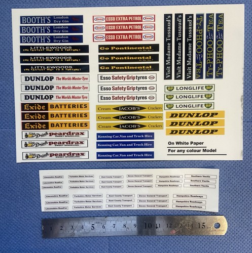 Waterslide decals for matchbox - for,