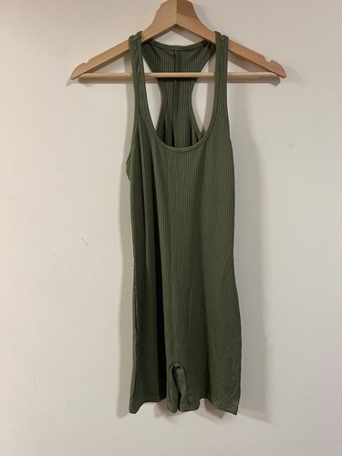Khaki ribbed racerback - ribbed,