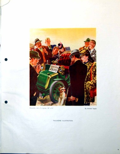 Antique old print car advert - print,
