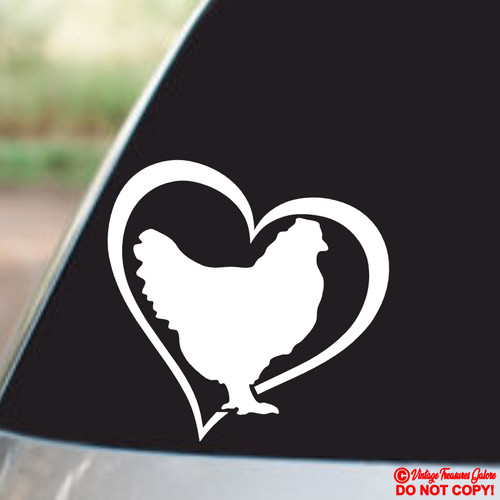Chicken heart vinyl decal - vinyl,