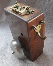 VINTAGE WOODEN BOX BRASS FITTINGS OLD BUTLER BELL BOX POSSIBLY