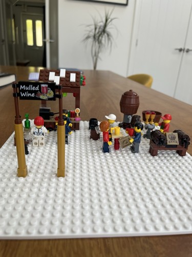 Lego moc winter village stall - winter, stall-