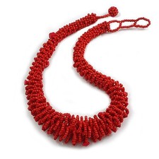 Statement Brick Red Glass Bead