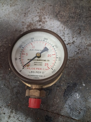 Vintage brass pressure gauge - brass,