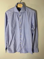 Eton mens blue smart check