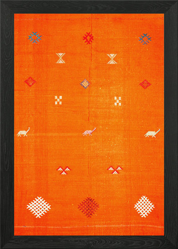 Orange moroccan artwork framed - orange,