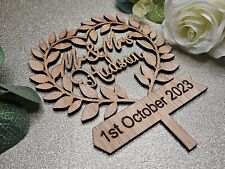Wedding Cake Topper  Personalised  Wooden design1 available in different colours