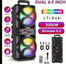 Portable Bluetooth Speaker with Microphone – Rechargeable, Karaoke Party Speaker