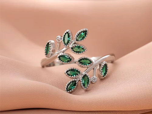 925 sterling silver green - silver,
