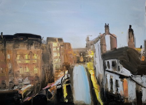 Birmingham canal skyline - canal,