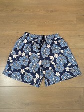 Club California Swimming Trunks Shorts Size L Blue Floral Mens Beach