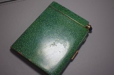 VINTAGE RARE AND OLD CIGARETTE CASE WITH A MATCH STRIKER LIGHTER SHAGREEN PATERN