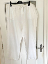 FAB ANN HARVEY WHITE ELASTICATED WAIST COTTON WIDE LEG TROUSERS - SIZE 22!!