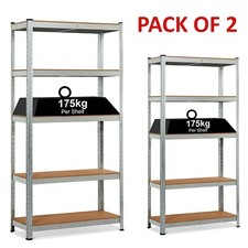 5 Tier Racking Shelf Heavy Duty Garage Shelving Storage Shelves 180x90x40cm