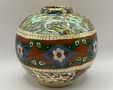 Vintage vallauris mosaic vase - vintage,