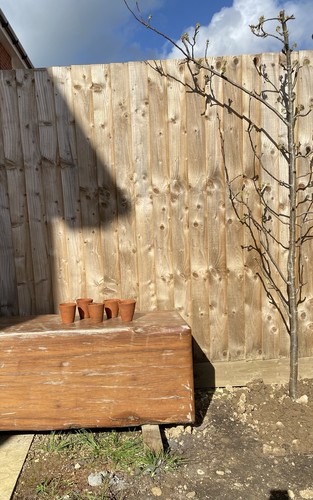 Five small vintage - small, terracotta