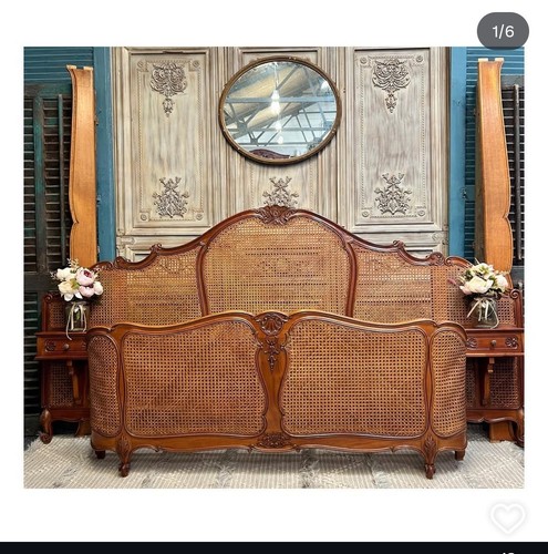 Vintage french walnut bergere - french,