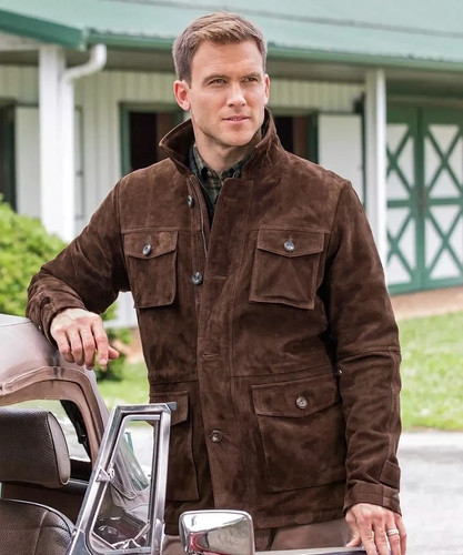 Brown field leather jacket - brown,
