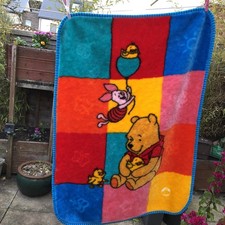 RARE Vintage Disney Winnie The Pooh  Matt/rug/blanket By Manterol 95cm X 65 cm 