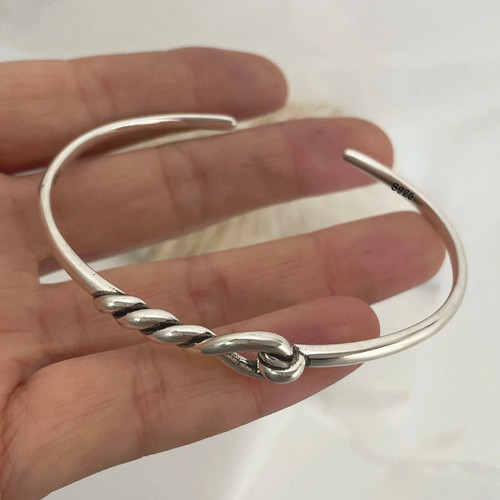 Mens vintage open bangle 925 - mens,