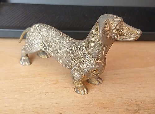 Solid metal dachshund dog - solid,