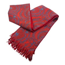 Vintage Tootal-Style Red Paisley Pattern Scarf Men’s Classic Designer S79