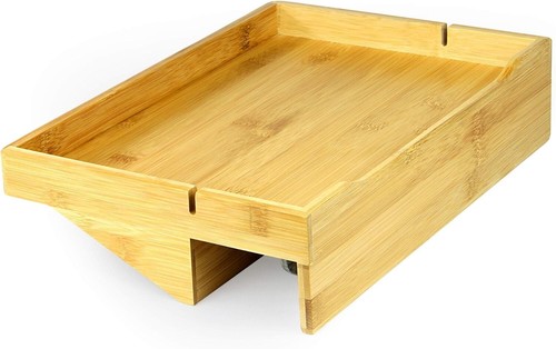 Bamboo clip bedside tray - clip-on,