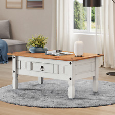 Corona Coffee Table White Wax