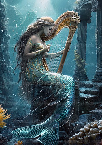 Enchanted mermaid art - mermaid,