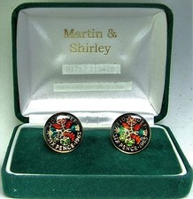 1965 Six pence cufflinks  real coins in Black & Colours