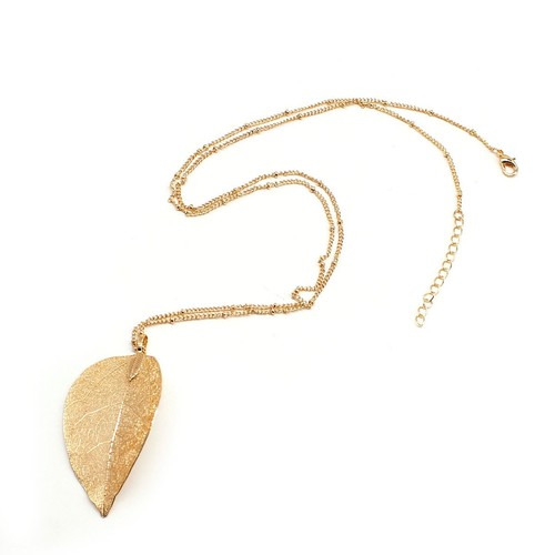Big feather leaf pendant - leaf,