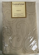 LUXURIOUS EMBELLISHED JACQUARD - RAPPORT - EPSOM LINED CURTAINS 66” x 72” UNUSED
