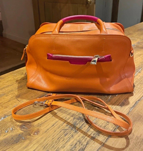 Furla orange pink leather - orange/pink, zip