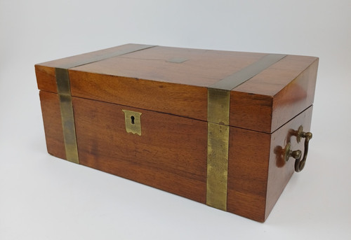 Victorian walnut brass banded - walnut,